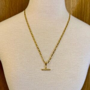 Tarnish-free Chain T-bar Pendant Necklace Stainless Steel